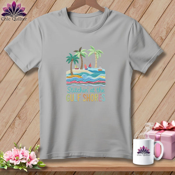 MyDesigns Physical Item S / Athletic Heather Stitchin' in Gulf Shores ~ Relaxed Fit Tee