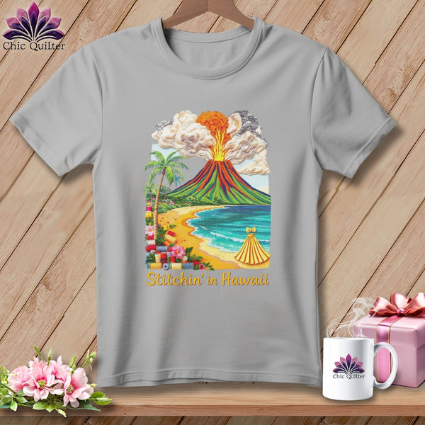 MyDesigns Physical Item S / Athletic Heather Stitchin' in Hawaii ~ Relaxed Fit Tee