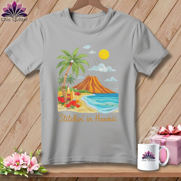 MyDesigns Physical Item S / Athletic Heather Stitchin' in Hawaii ~ Relaxed Fit Tee