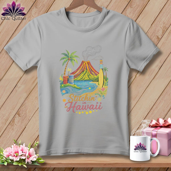 MyDesigns Physical Item S / Athletic Heather Stitchin' in Hawaii ~ Relaxed Fit Tee