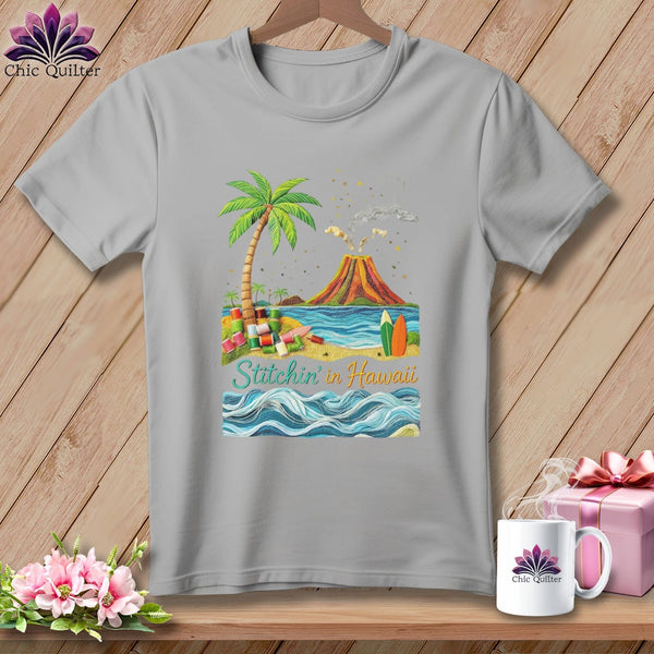 MyDesigns Physical Item S / Athletic Heather Stitchin' in Hawaii ~ Relaxed Fit Tee