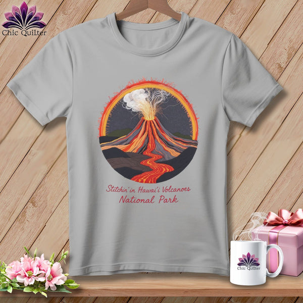 MyDesigns Physical Item S / Athletic Heather Stitchin' in Hawaii Volcanoes National Park ~ Relaxed Fit Tee