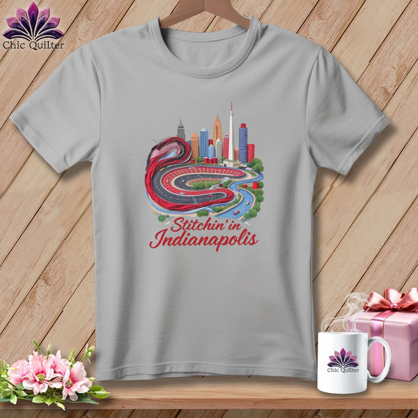 MyDesigns Physical Item S / Athletic Heather Stitchin' in Indianapolis ~ Relaxed Fit Tee
