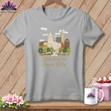 MyDesigns Physical Item S / Athletic Heather Stitchin' in Iowa City ~ Relaxed Fit Tee