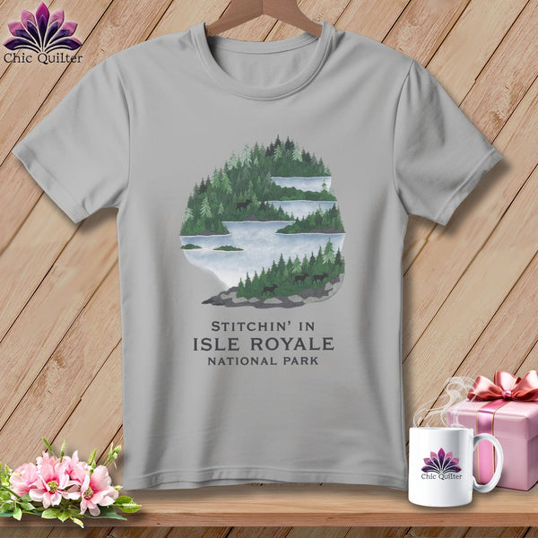 MyDesigns Physical Item S / Athletic Heather Stitchin' in Isle Royale National Park ~ Relaxed Fit Tee
