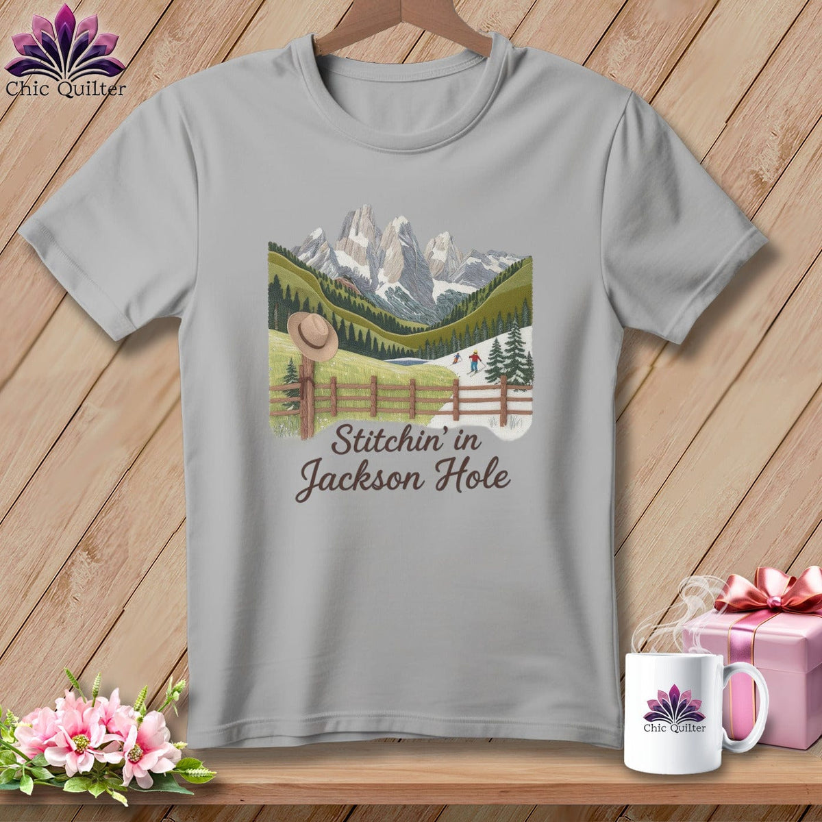 MyDesigns Physical Item S / Athletic Heather Stitchin' in Jackson Hole ~ Relaxed Fit Tee