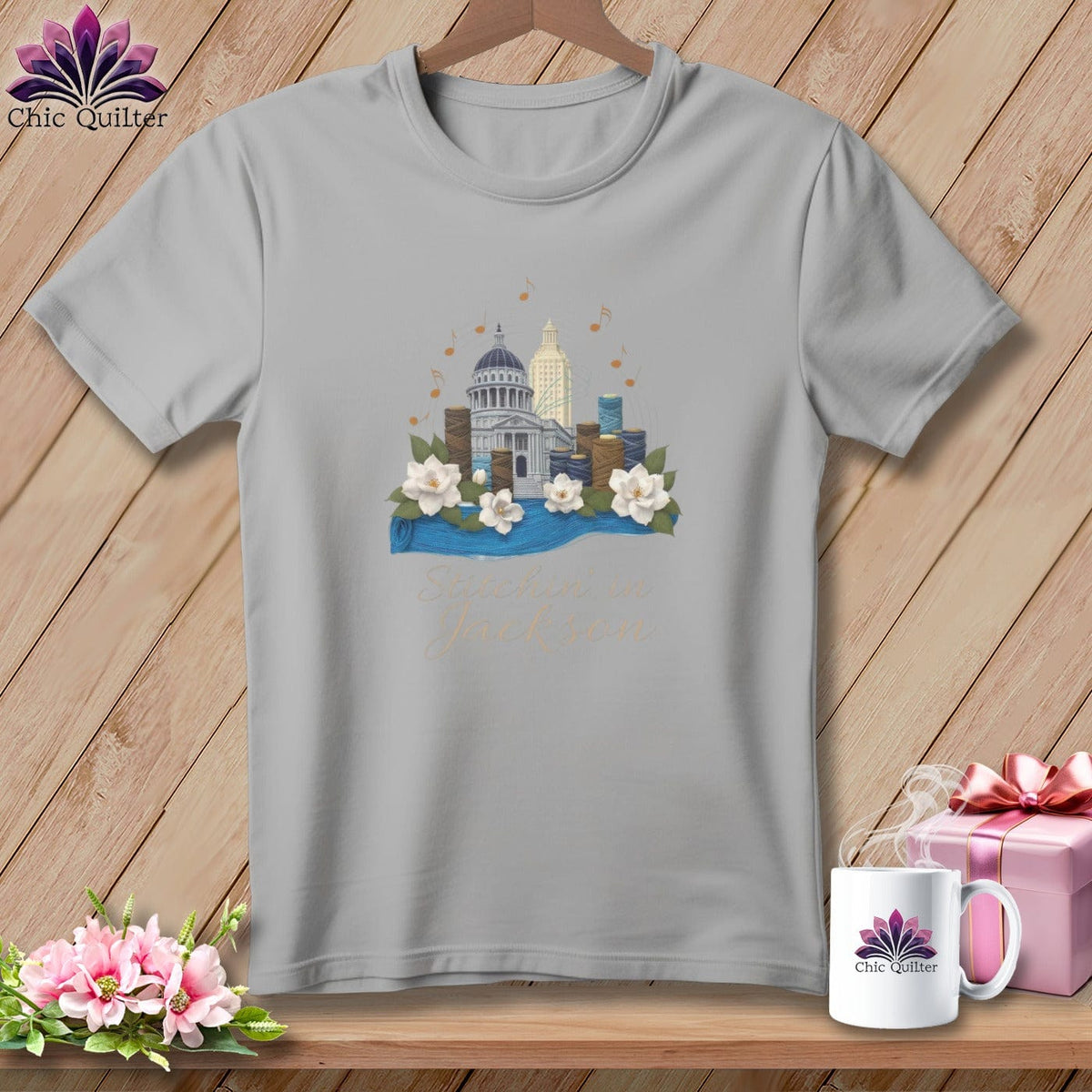 MyDesigns Physical Item S / Athletic Heather Stitchin' in Jackson ~ Relaxed Fit Tee