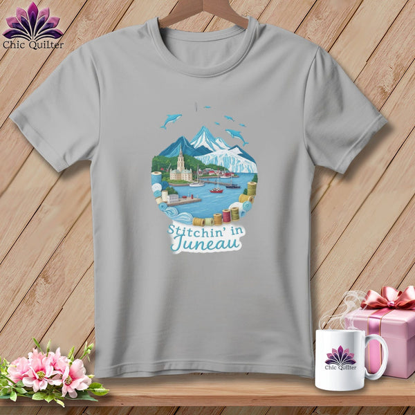 MyDesigns Physical Item S / Athletic Heather Stitchin' in Juneau ~ Relaxed Fit Tee