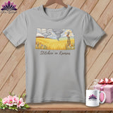 MyDesigns Physical Item S / Athletic Heather Stitchin' in Kansas ~ Relaxed Fit Tee