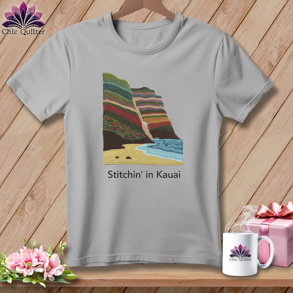 MyDesigns Physical Item S / Athletic Heather Stitchin' in Kauai ~ Relaxed Fit Tee