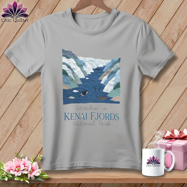 MyDesigns Physical Item S / Athletic Heather Stitchin' in Kenai Fjords National Park ~ Relaxed Fit Tee