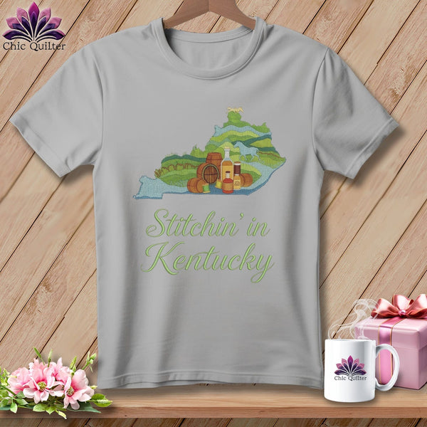 MyDesigns Physical Item S / Athletic Heather Stitchin' in Kentucky ~ Relaxed Fit Tee