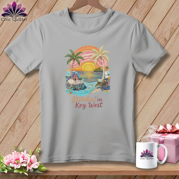 MyDesigns Physical Item S / Athletic Heather Stitchin' in Key West ~ Relaxed Fit Tee