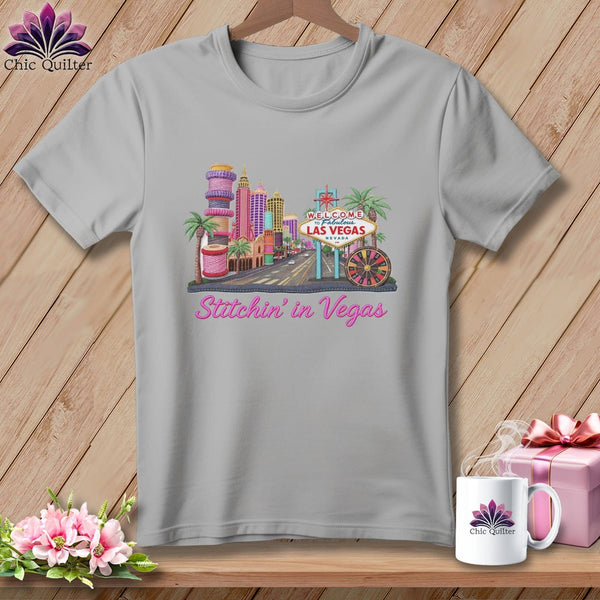 MyDesigns Physical Item S / Athletic Heather Stitchin' in Las Vegas ~ Relaxed Fit Tee