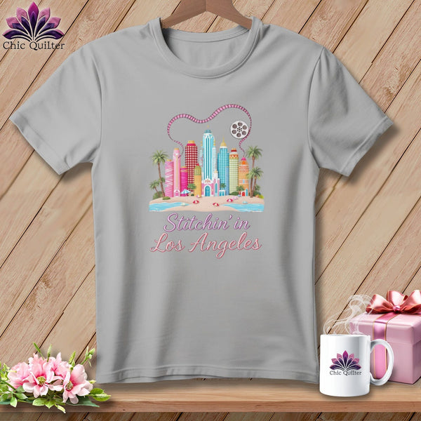 MyDesigns Physical Item S / Athletic Heather Stitchin' in Los Angeles ~ Relaxed Fit Tee