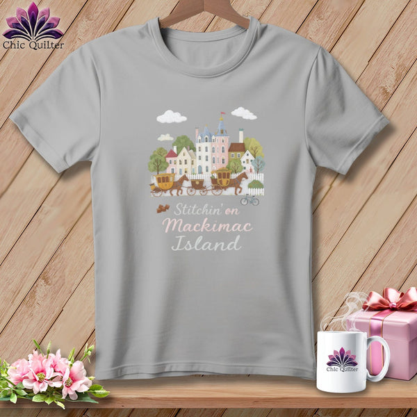 MyDesigns Physical Item S / Athletic Heather Stitchin' in Mackinac Island ~ Relaxed Fit Tee
