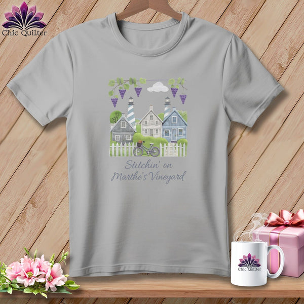 MyDesigns Physical Item S / Athletic Heather Stitchin' in Martha's Vineyard ~ Relaxed Fit Tee