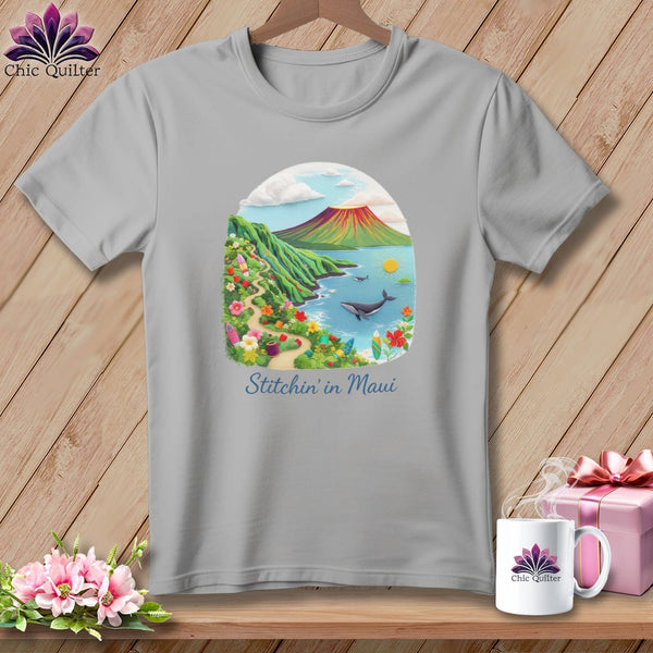 MyDesigns Physical Item S / Athletic Heather Stitchin' in Maui ~ Relaxed Fit Tee
