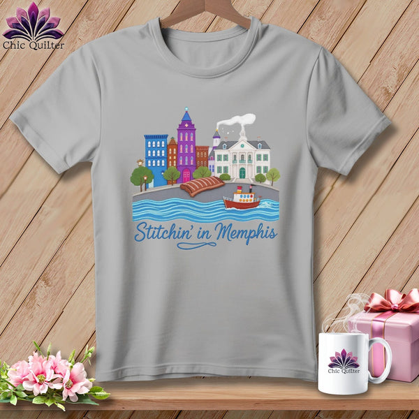 MyDesigns Physical Item S / Athletic Heather Stitchin' in Memphis ~ Relaxed Fit Tee
