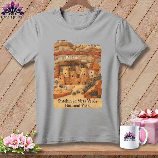 MyDesigns Physical Item S / Athletic Heather Stitchin' in Mesa Verde National Park ~ Relaxed Fit Tee
