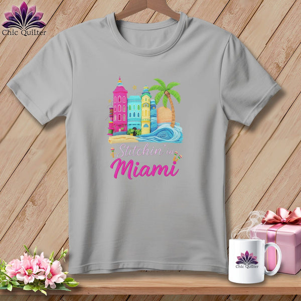 MyDesigns Physical Item S / Athletic Heather Stitchin' in Miami ~ Relaxed Fit Tee