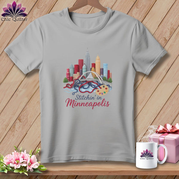 MyDesigns Physical Item S / Athletic Heather Stitchin' in Minneapolis ~ Relaxed Fit Tee