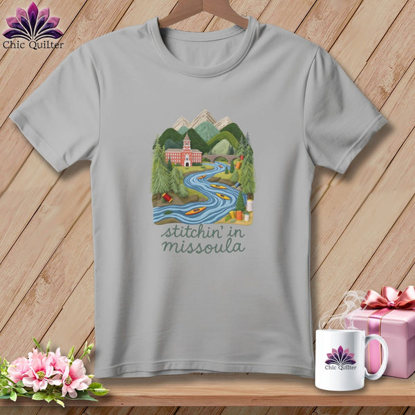 MyDesigns Physical Item S / Athletic Heather Stitchin' in Missoula ~ Relaxed Fit Tee