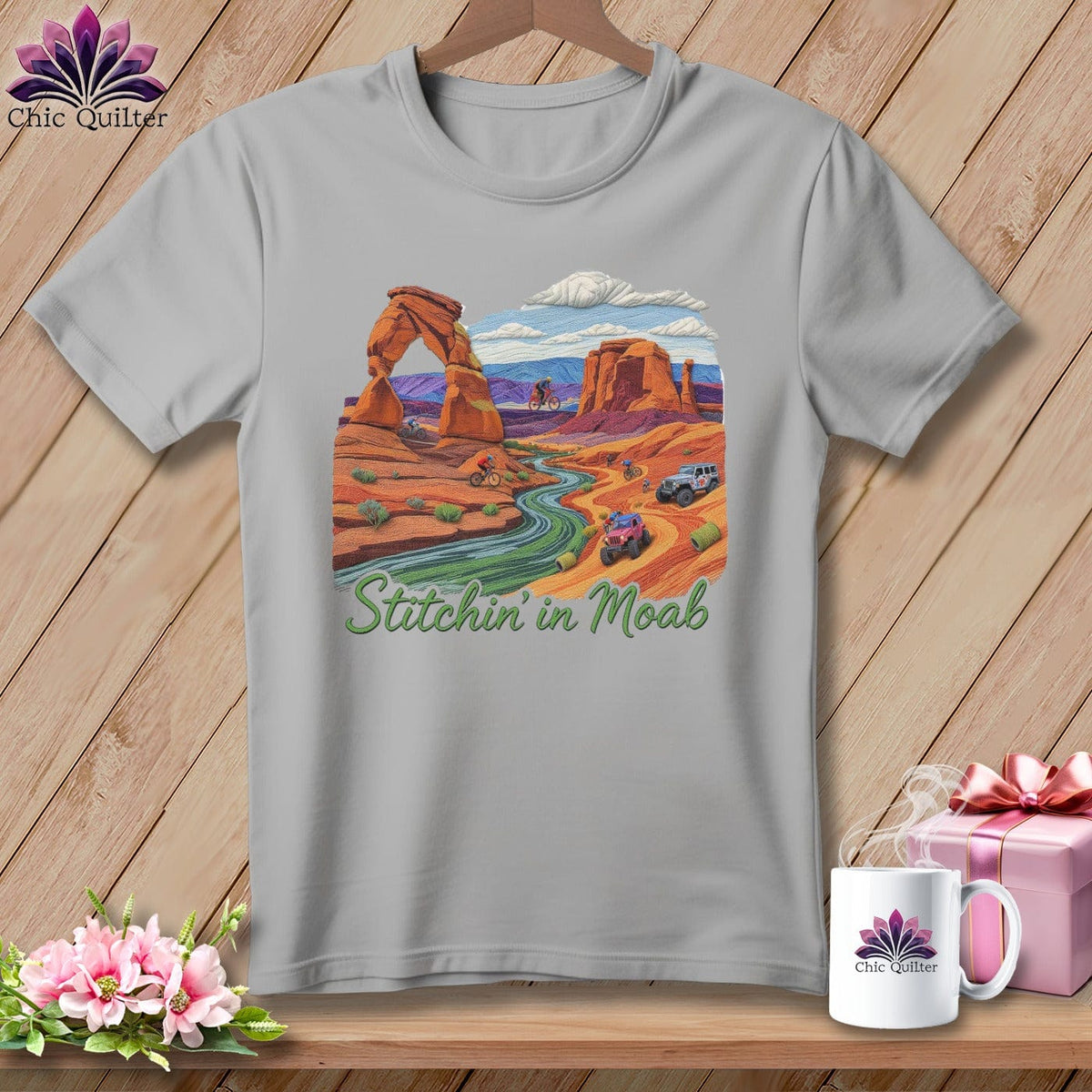 MyDesigns Physical Item S / Athletic Heather Stitchin' in Moab ~ Relaxed Fit Tee