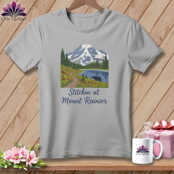 MyDesigns Physical Item S / Athletic Heather Stitchin' in Mount Rainier ~ Relaxed Fit Tee