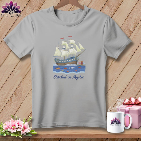 MyDesigns Physical Item S / Athletic Heather Stitchin' in Mystic ~ Relaxed Fit Tee