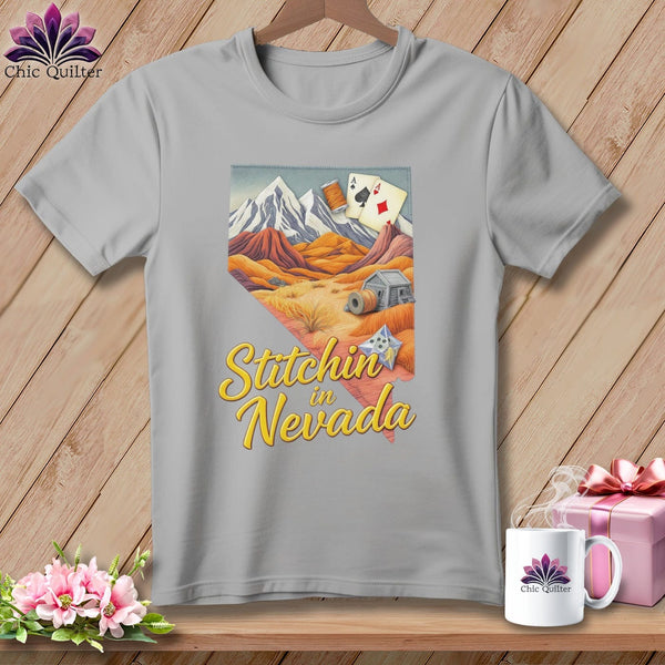 MyDesigns Physical Item S / Athletic Heather Stitchin' in Nevada ~ Relaxed Fit Tee