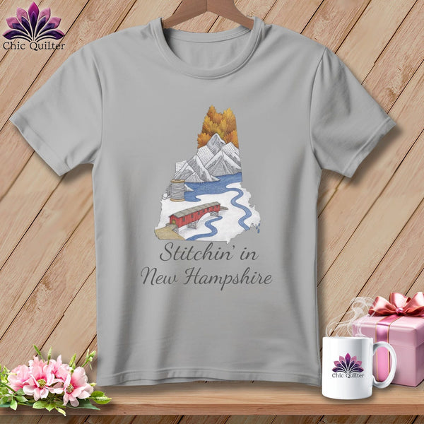 MyDesigns Physical Item S / Athletic Heather Stitchin' in New Hampshire ~ Relaxed Fit Tee