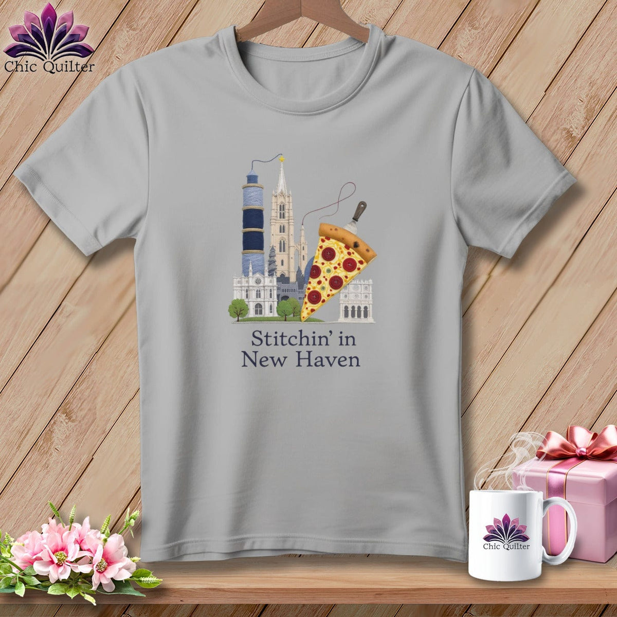 MyDesigns Physical Item S / Athletic Heather Stitchin' in New Haven ~ Relaxed Fit Tee