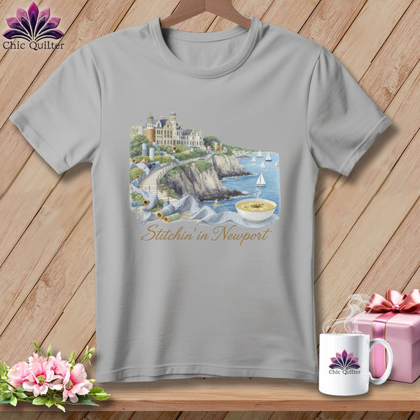 MyDesigns Physical Item S / Athletic Heather Stitchin' in Newport ~ Relaxed Fit Tee