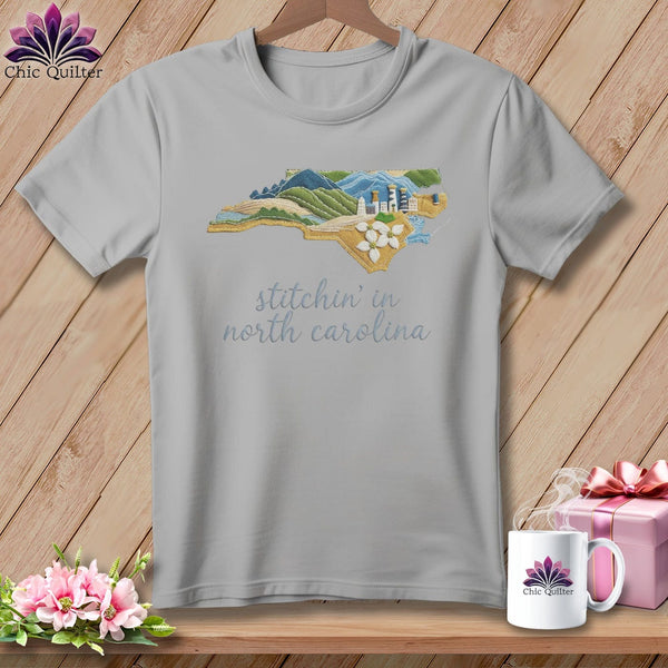 MyDesigns Physical Item S / Athletic Heather Stitchin' in North Carolina ~ Relaxed Fit Tee