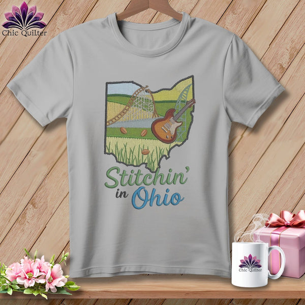 MyDesigns Physical Item S / Athletic Heather Stitchin' in Ohio ~ Relaxed Fit Tee