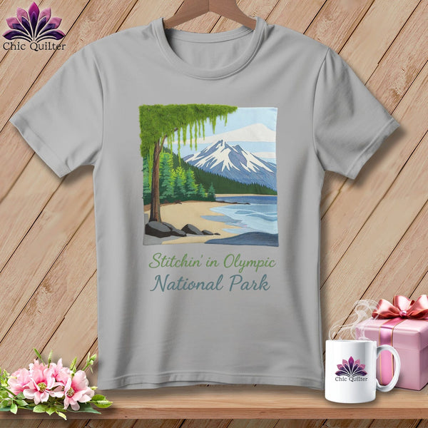 MyDesigns Physical Item S / Athletic Heather Stitchin' in Olympic National Park ~ Relaxed Fit Tee