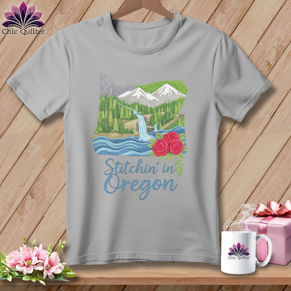 MyDesigns Physical Item S / Athletic Heather Stitchin' in Oregon ~ Relaxed Fit Tee