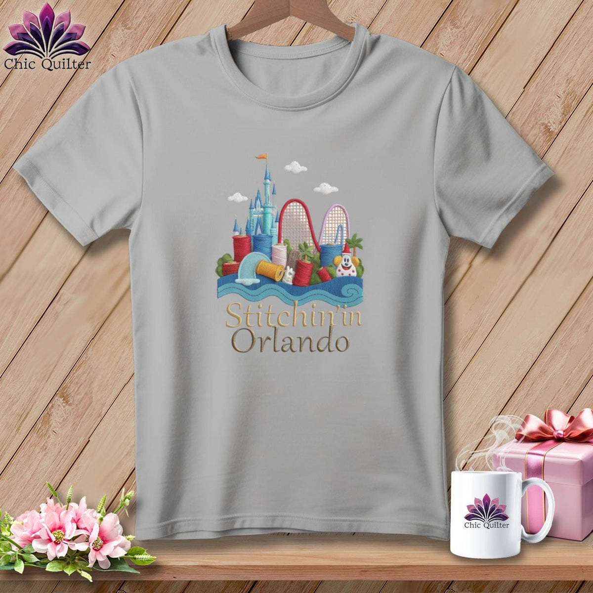 MyDesigns Physical Item S / Athletic Heather Stitchin' in Orlando ~ Relaxed Fit Tee