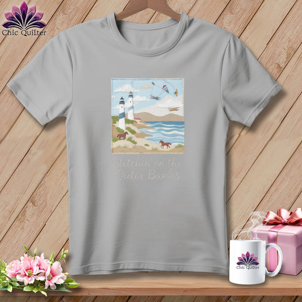 MyDesigns Physical Item S / Athletic Heather Stitchin' in Outer Banks ~ Relaxed Fit Tee