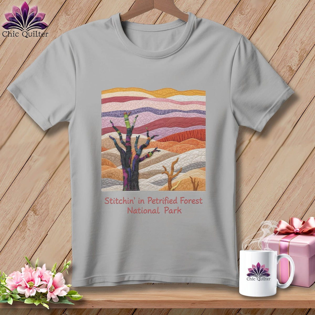 MyDesigns Physical Item S / Athletic Heather Stitchin' in Petrified Forest National Park ~ Relaxed Fit Tee