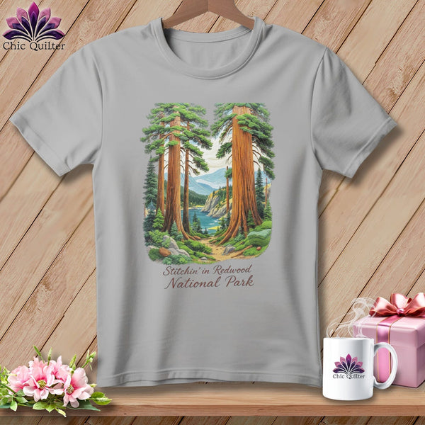 MyDesigns Physical Item S / Athletic Heather Stitchin' in Redwood National Park ~ Relaxed Fit Tee