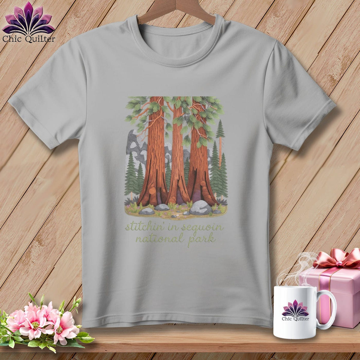 MyDesigns Physical Item S / Athletic Heather Stitchin' in Sequoia National Park ~ Relaxed Fit Tee