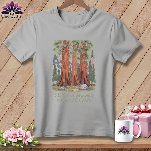 MyDesigns Physical Item S / Athletic Heather Stitchin' in Sequoia National Park ~ Relaxed Fit Tee