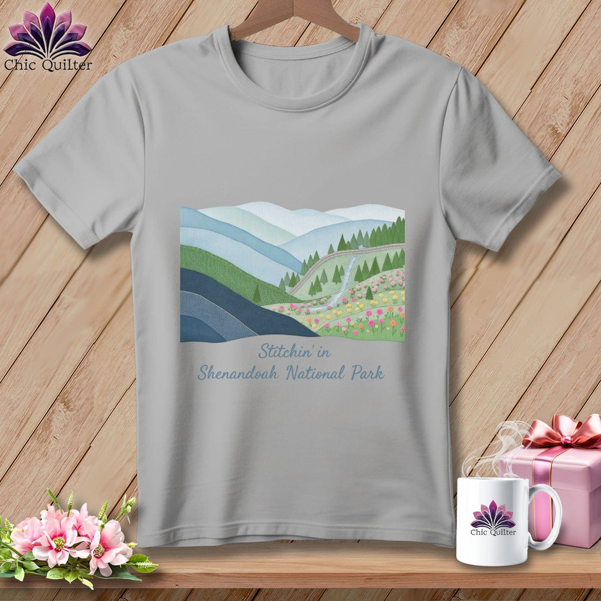 MyDesigns Physical Item S / Athletic Heather Stitchin' in Shenandoah National Park ~ Relaxed Fit Tee