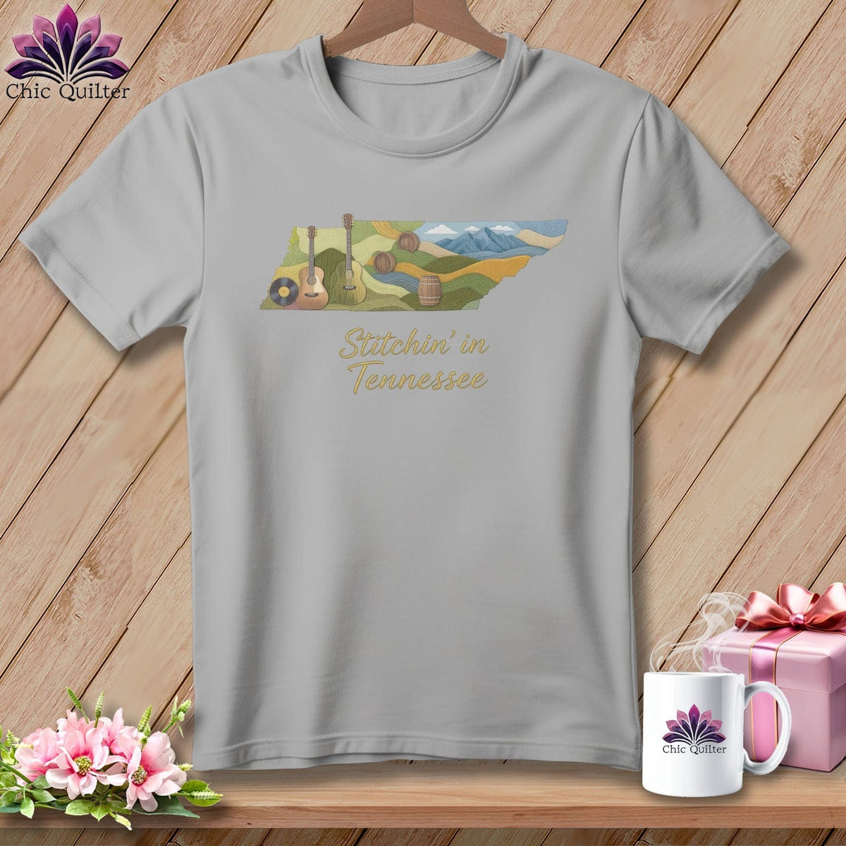 MyDesigns Physical Item S / Athletic Heather Stitchin' in Tennessee ~ Relaxed Fit Tee