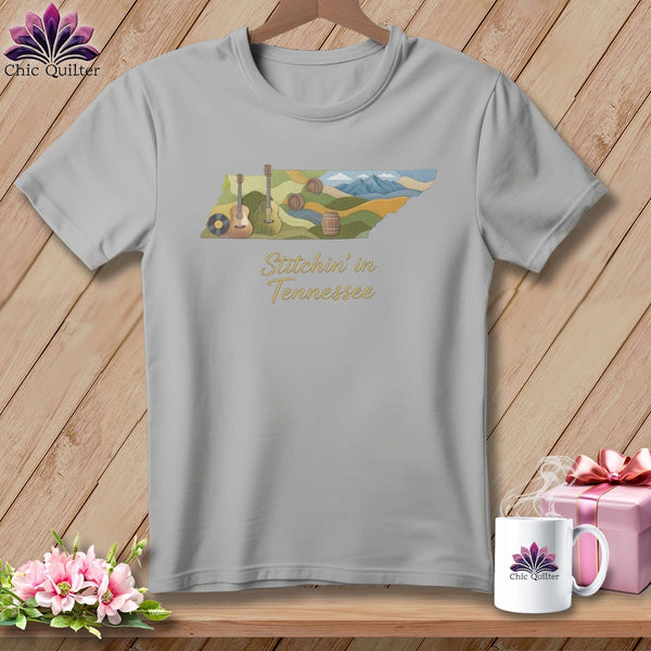 MyDesigns Physical Item S / Athletic Heather Stitchin' in Tennessee ~ Relaxed Fit Tee