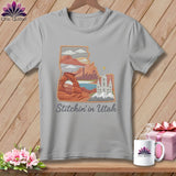 MyDesigns Physical Item S / Athletic Heather Stitchin' in Utah ~ Relaxed Fit Tee
