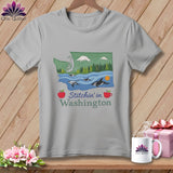 MyDesigns Physical Item S / Athletic Heather Stitchin' in Washington ~ Relaxed Fit Tee
