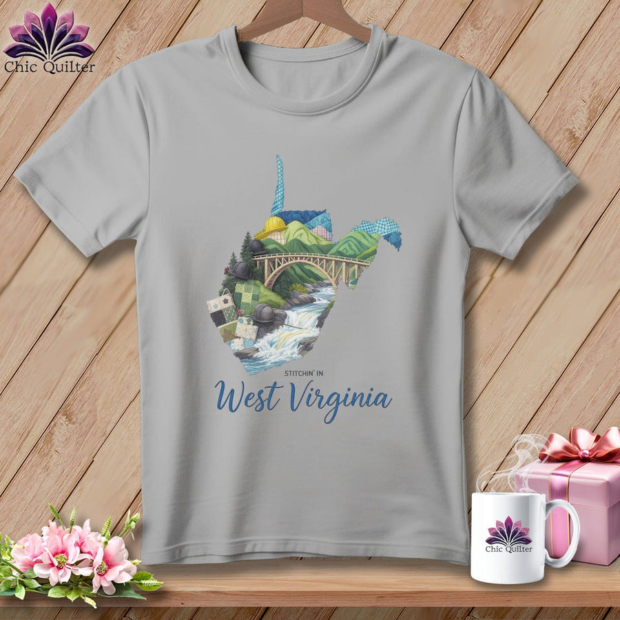 MyDesigns Physical Item S / Athletic Heather Stitchin' in West Virginia ~ Relaxed Fit Tee